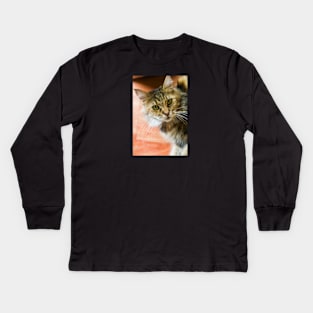 Look at those eyes cat Kids Long Sleeve T-Shirt